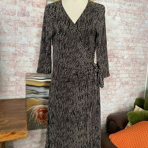 Lapis 3/4 Sleeve Wrap Dress